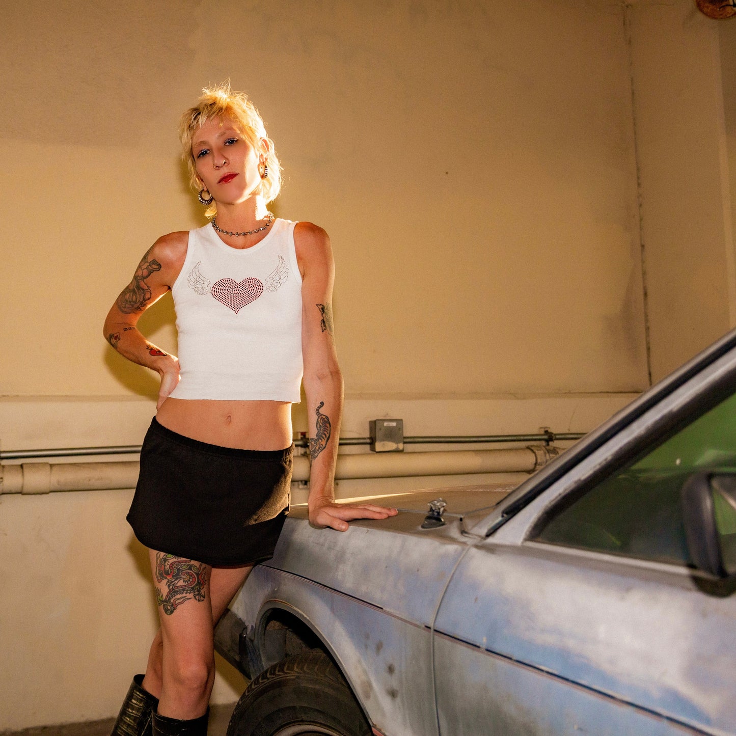 Heart Rhinestone Tank Top