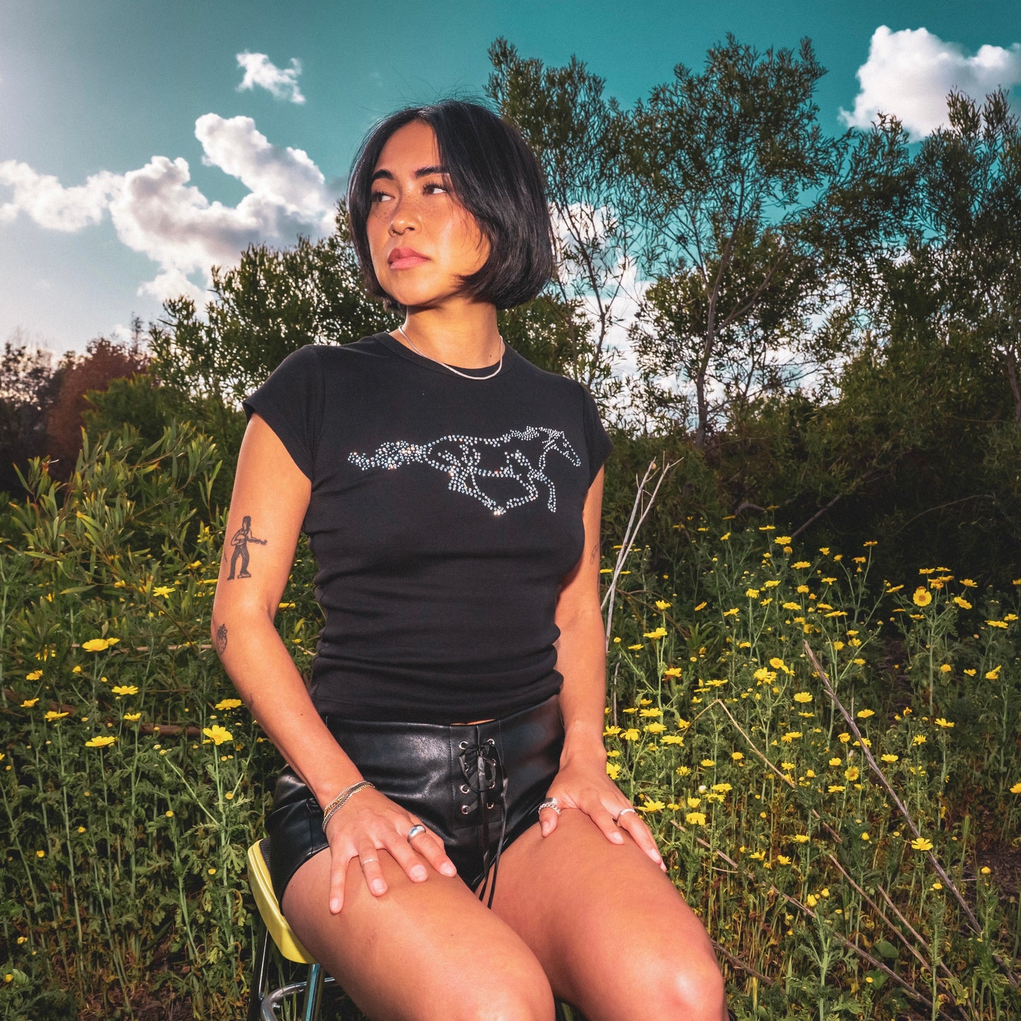 Rhinestone Stallion Baby Rib T-Shirt