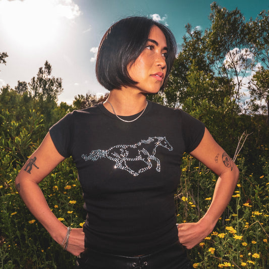 Rhinestone Stallion Baby Rib T-Shirt