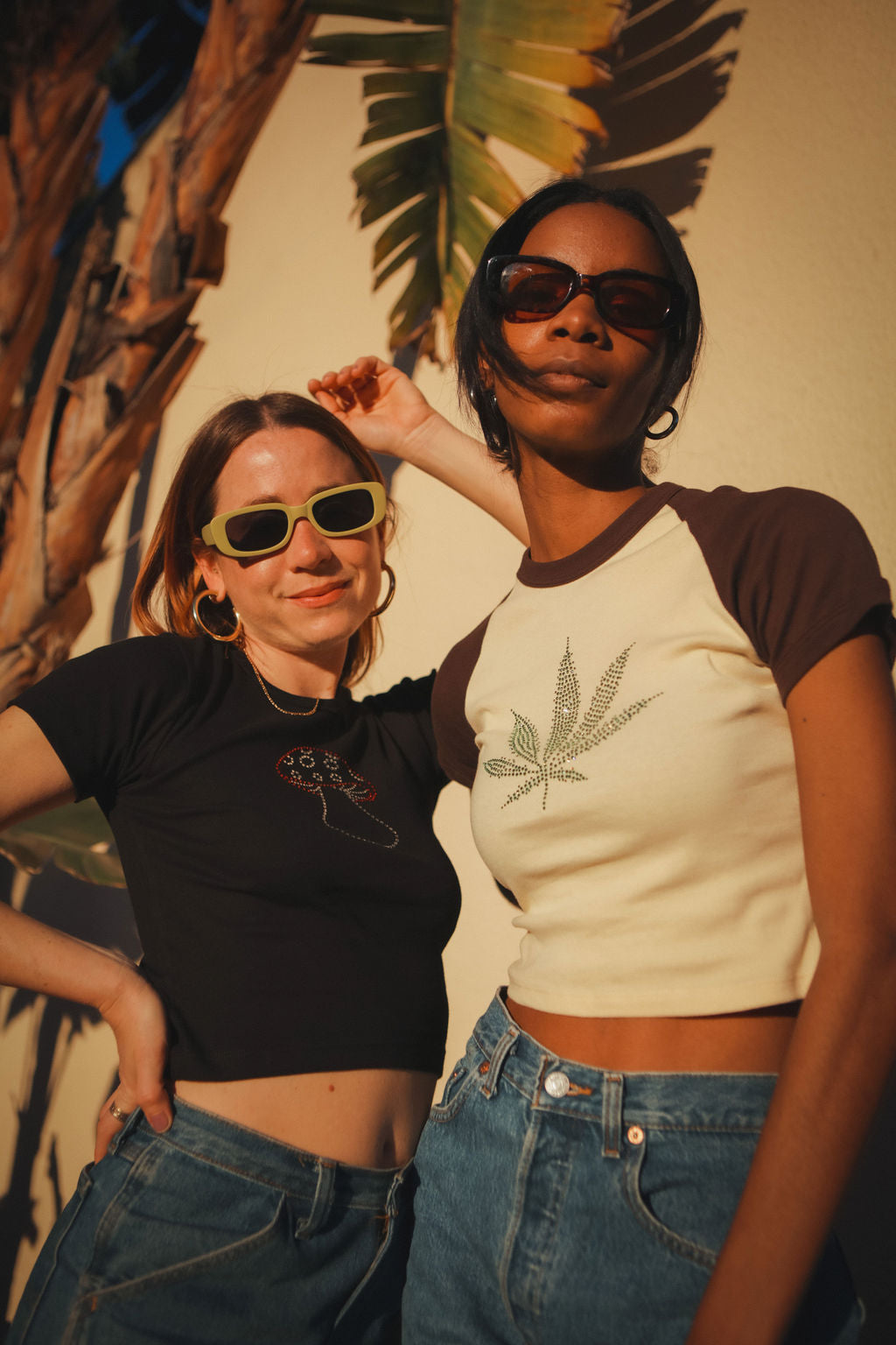 RHINESTONED BROCCOLI TEE