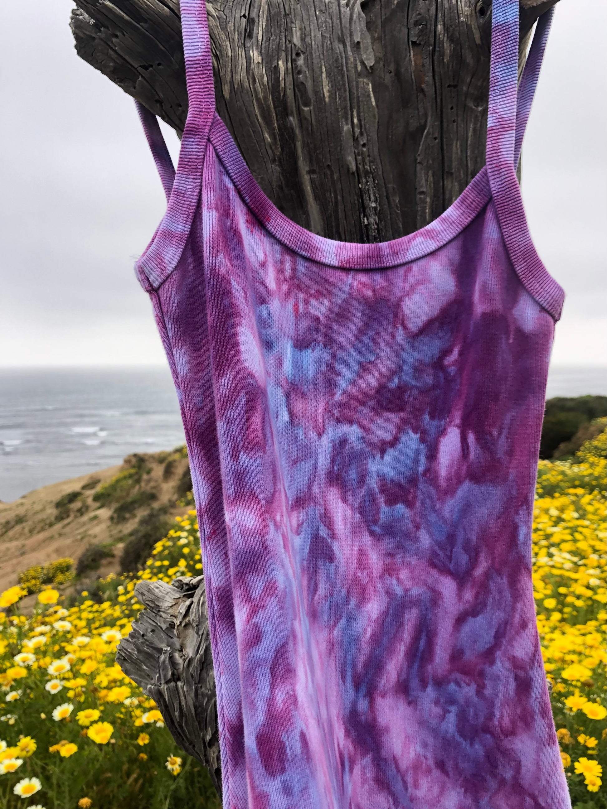 Buy XS-XL, Hand Dyed, Pink Purple Lime Watercolor Womens Spaghetti